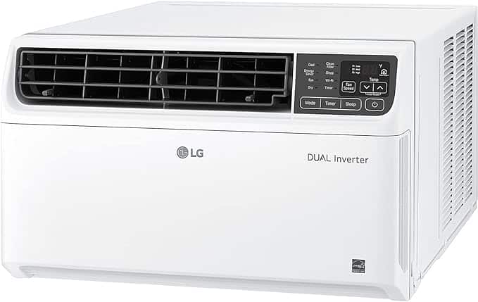 LG 10,000 BTU Smart Window Air Conditioner, 115V, Cools 450 Sq. Ft. for Bedroom, Living Room, Apartment, Dual Inverter, Quiet Operation, Energy Star, works with LG ThinQ, Amazon Alexa and Hey Google